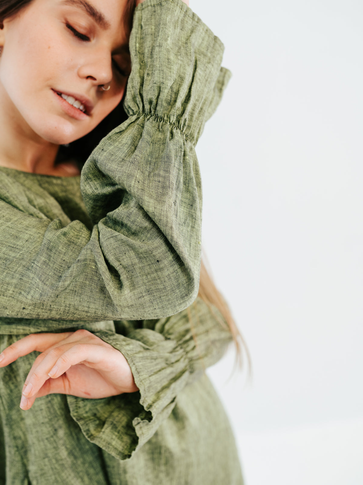 Flounced Linen Dress &#39;Astrid&#39;