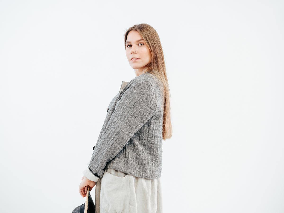 Linen and Wool Blazer for Women &#39;Fiona&#39;, Linen and Wool Jacket for Women