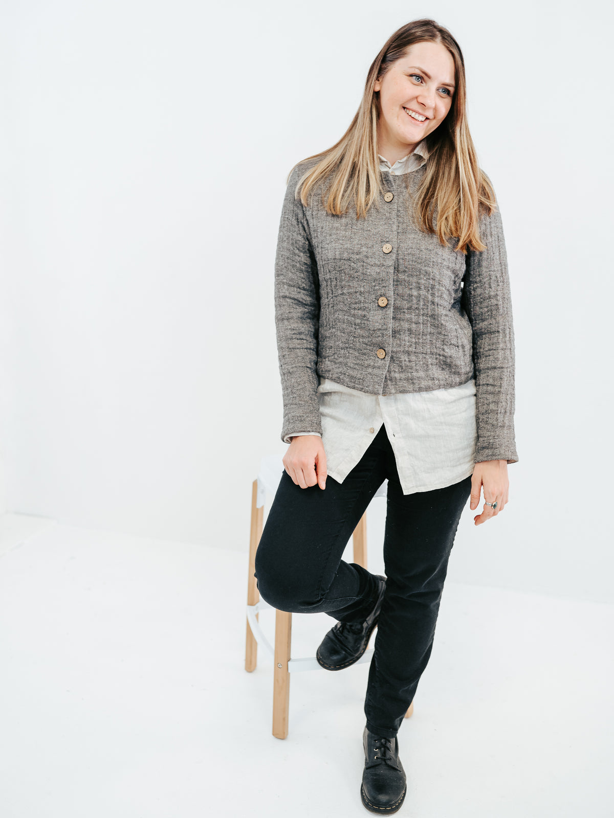 Linen and Wool Blazer for Women &#39;Fiona&#39;, Linen and Wool Jacket for Women