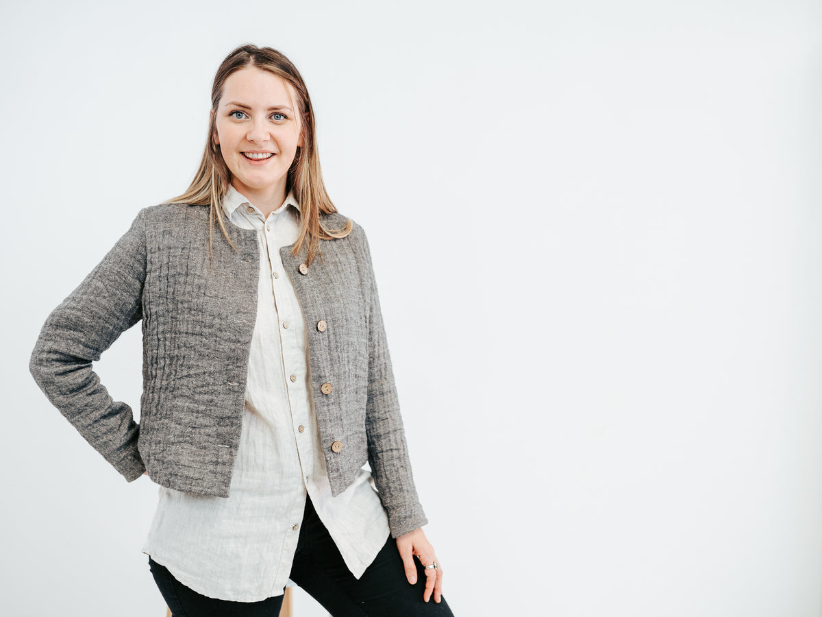 Linen and Wool Blazer for Women &#39;Fiona&#39;, Linen and Wool Jacket for Women