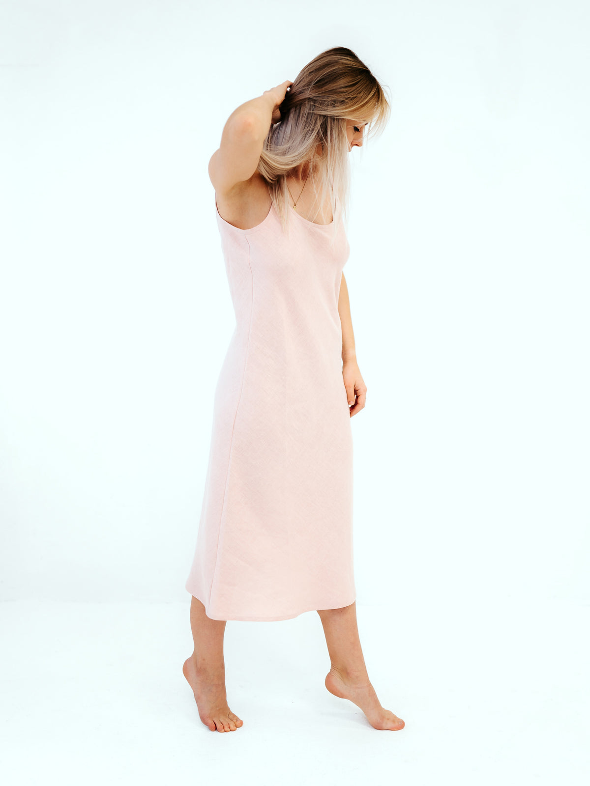 Backless Linen Slip Dress 'Agnes'
