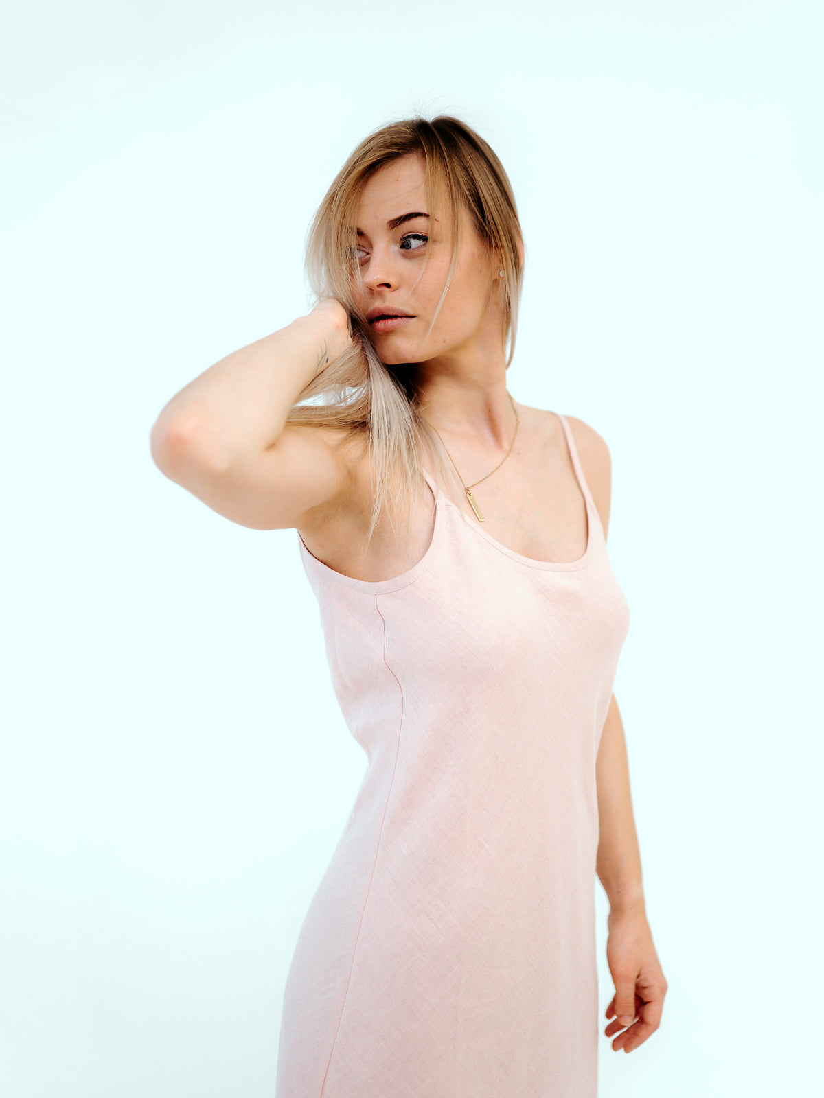 Backless Linen Slip Dress &#39;Agnes&#39;