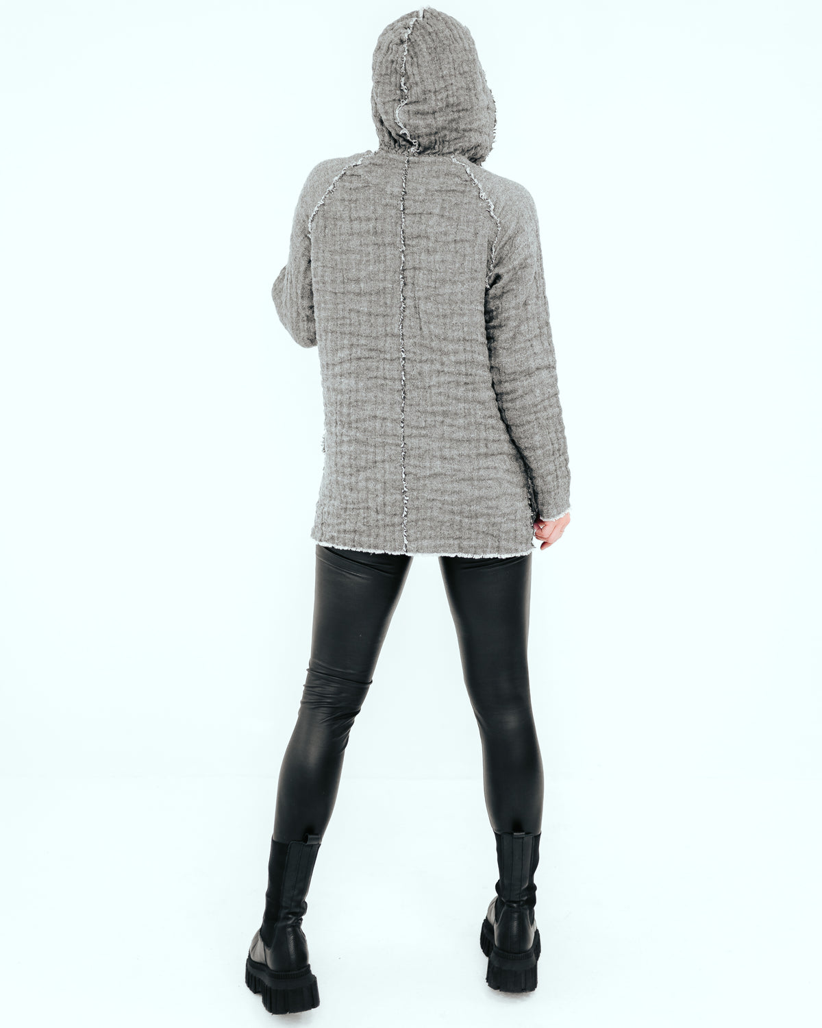 Linen and Wool Hooded Sweater &#39;Ulla&#39;