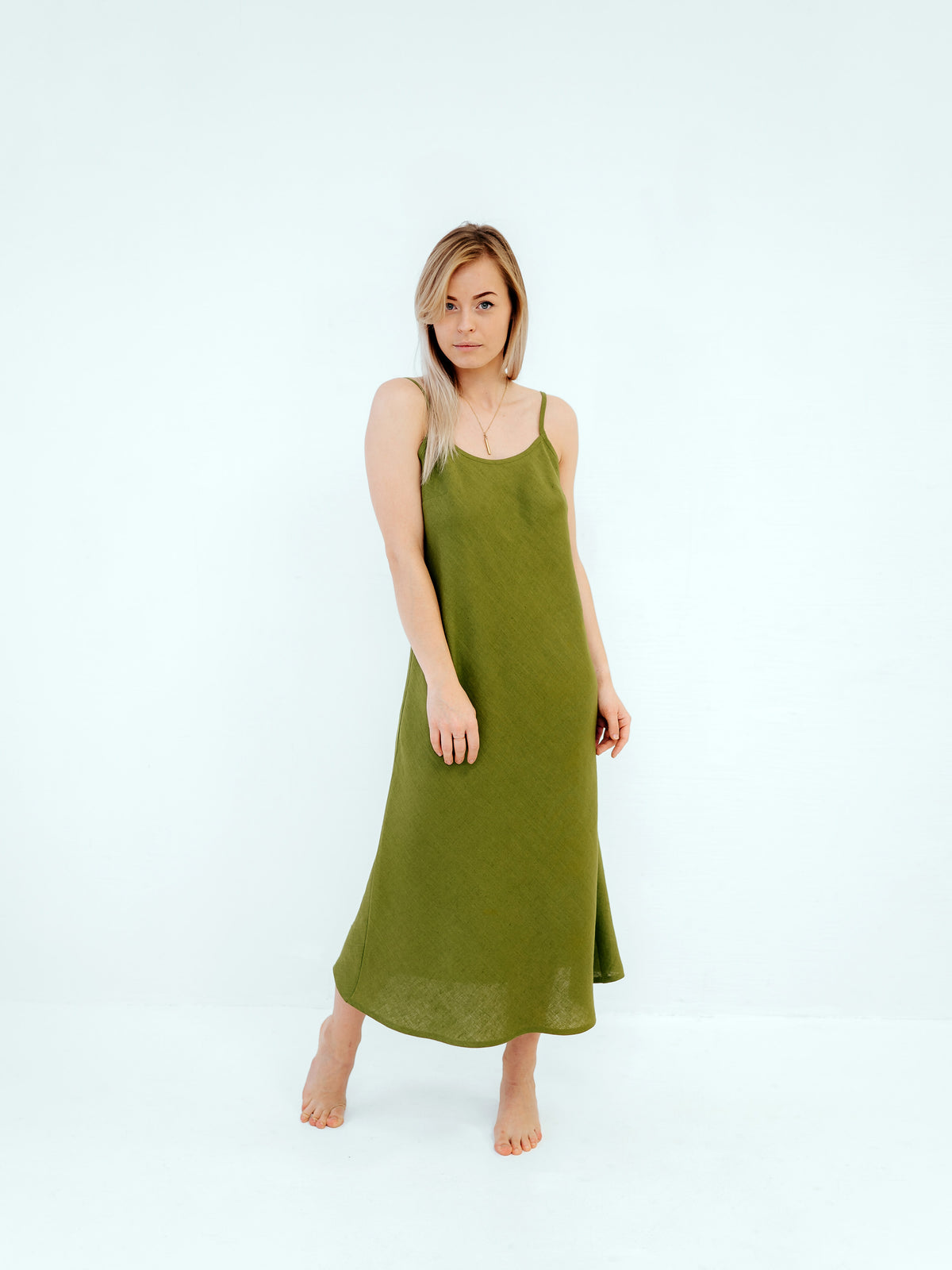 Backless Linen Slip Dress &#39;Agnes&#39;