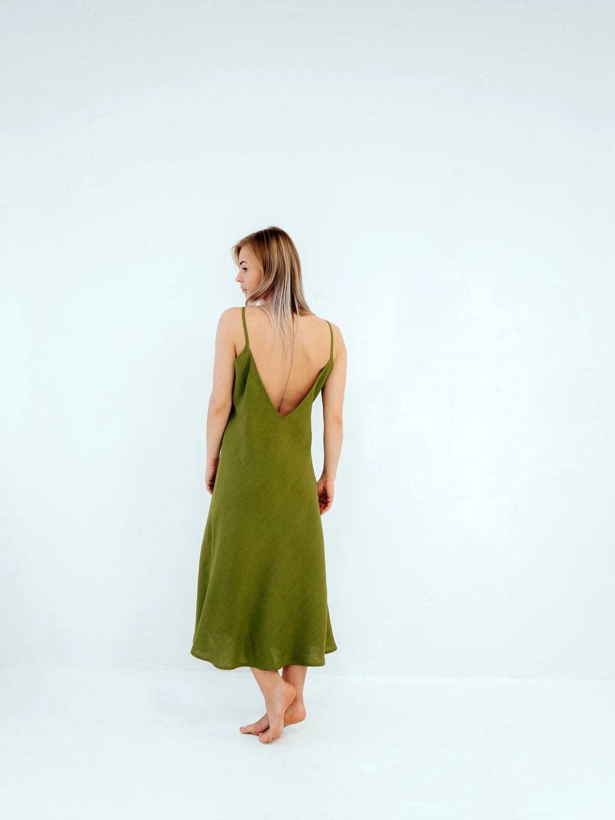 Backless Linen Slip Dress &#39;Agnes&#39;