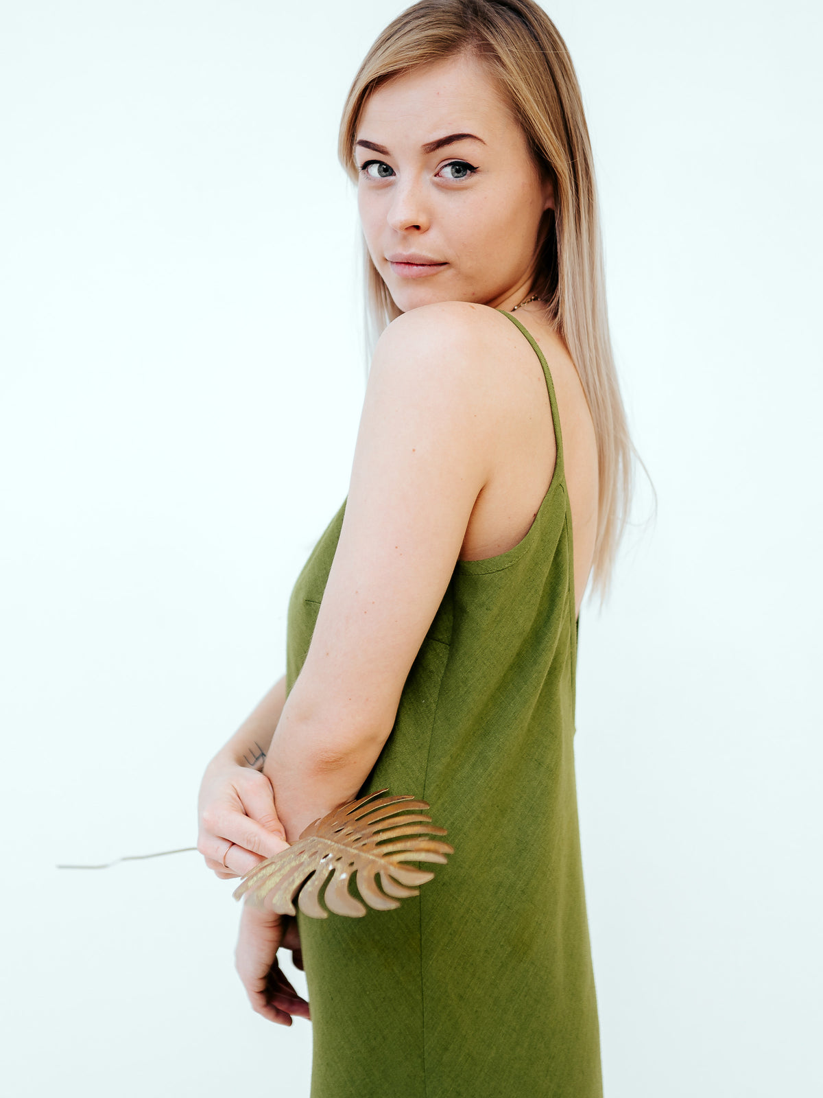 Backless Linen Slip Dress &#39;Agnes&#39;