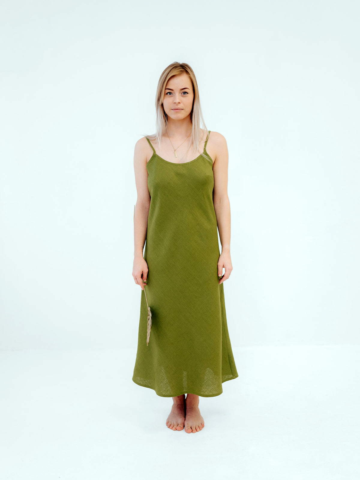 Backless Linen Slip Dress &#39;Agnes&#39;