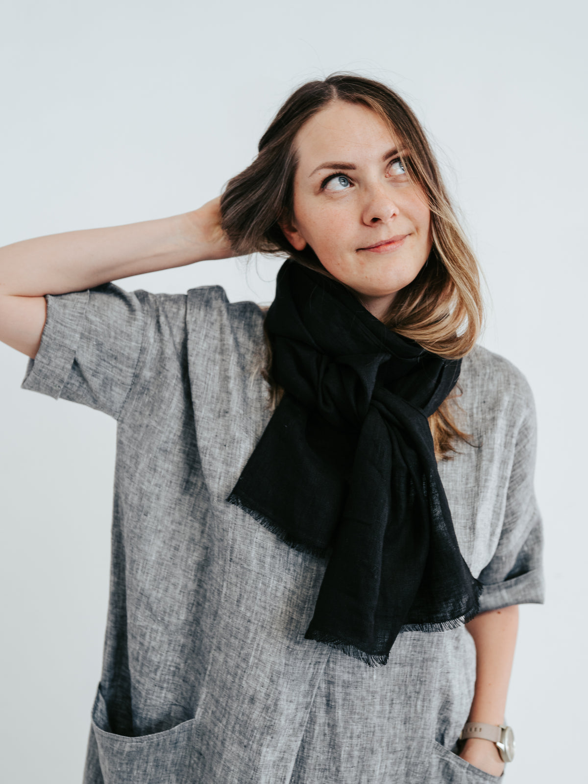 Gauzy linen scarf, various colors and sizes