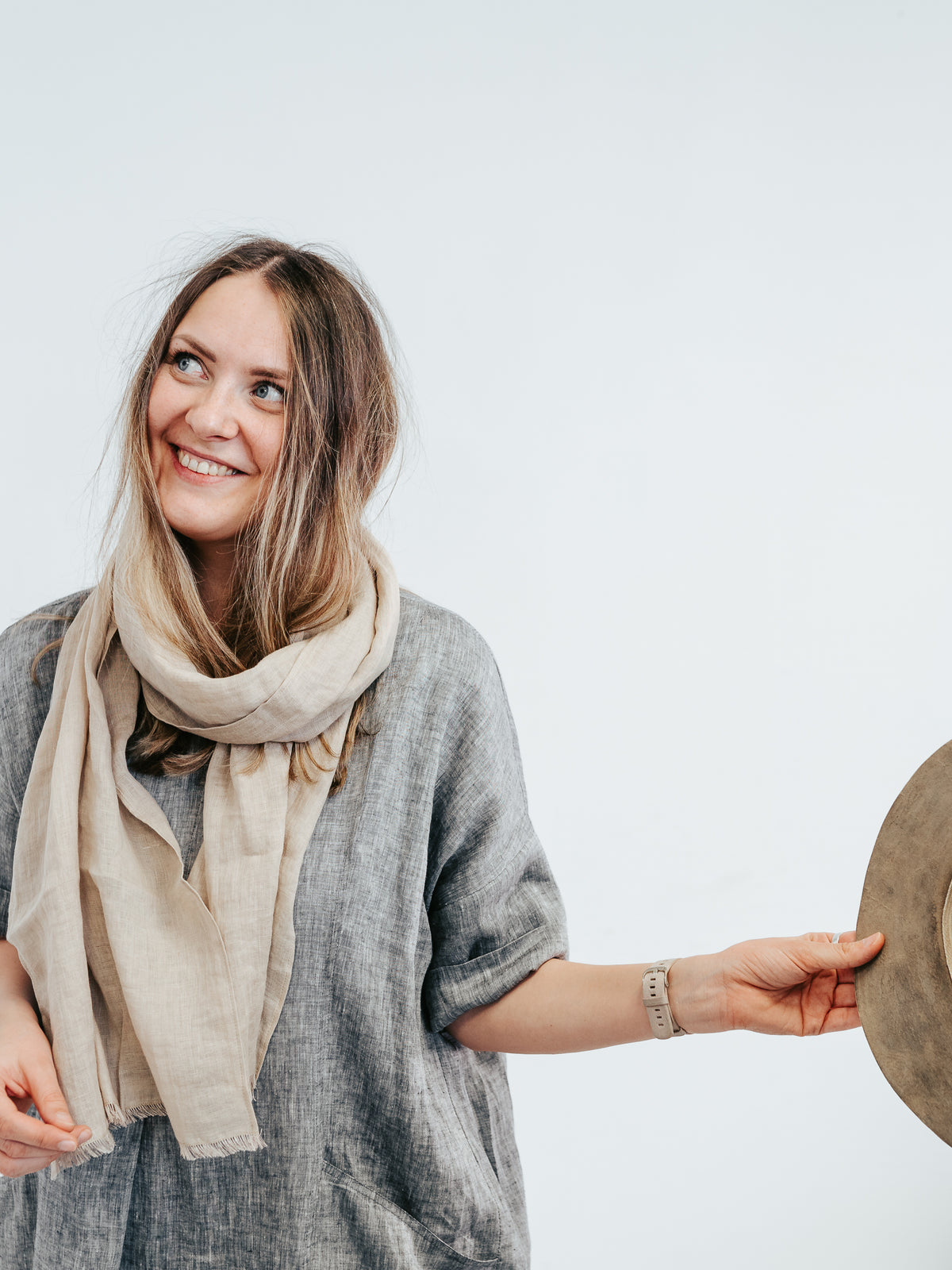 Gauzy linen scarf, various colors and sizes