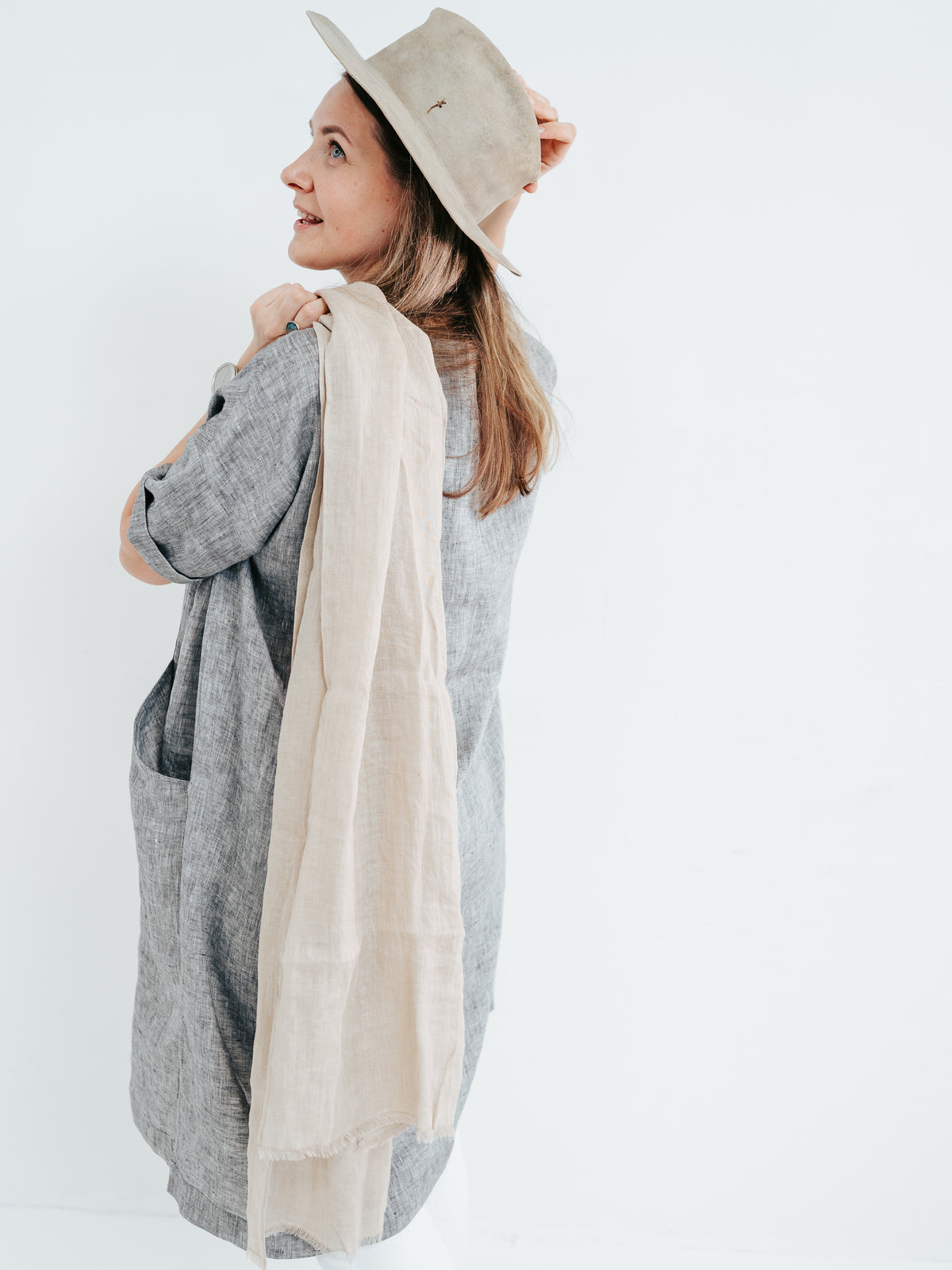 Gauzy linen scarf, various colors and sizes