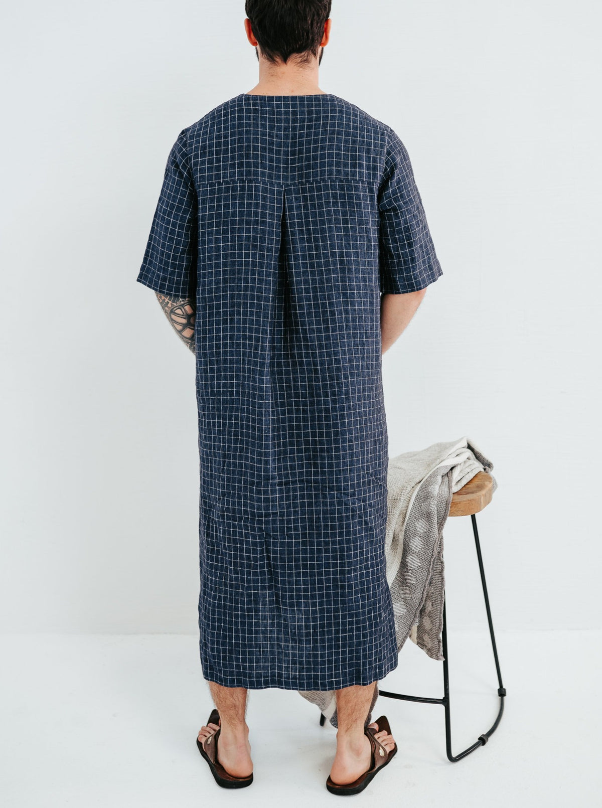 Linen Kaftan for Men &#39;Peter&#39;, Mens loungewear also Plus size