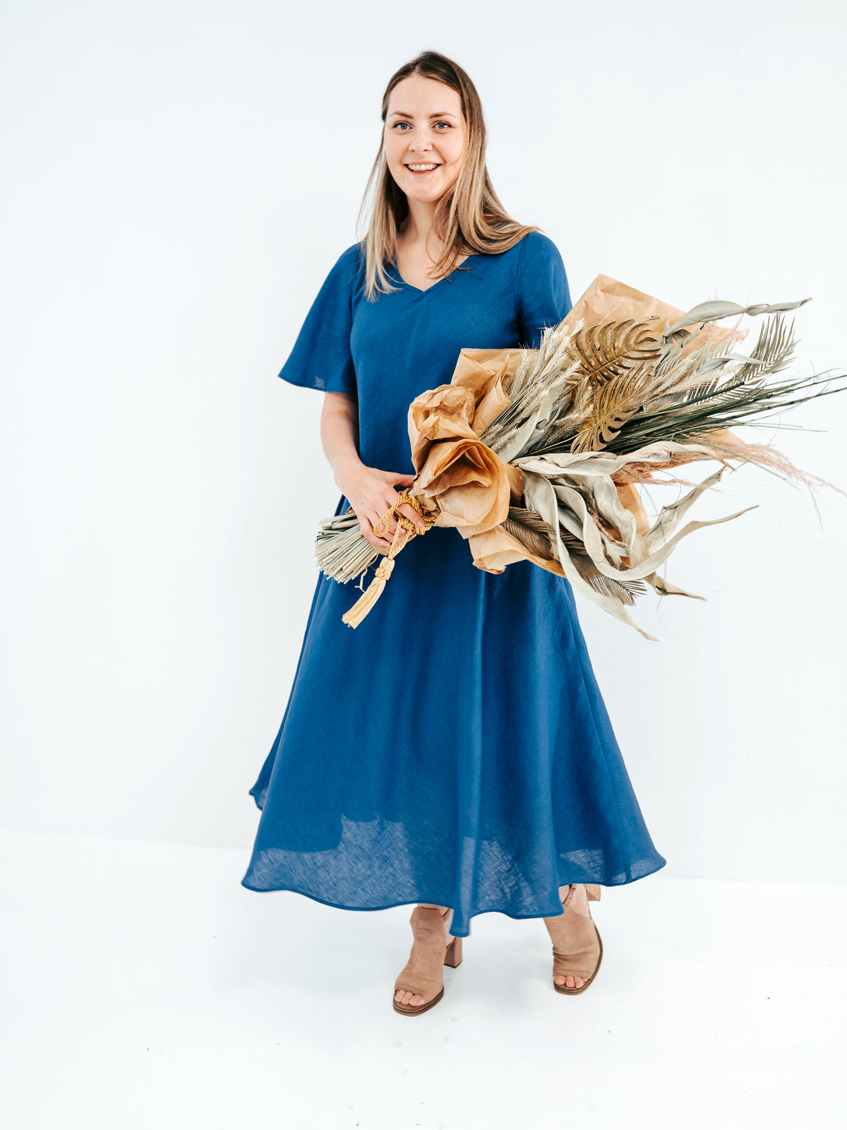 Loose Batwing Linen Dress 'Tina' Loose Batwing Linen Dress 'Tina'