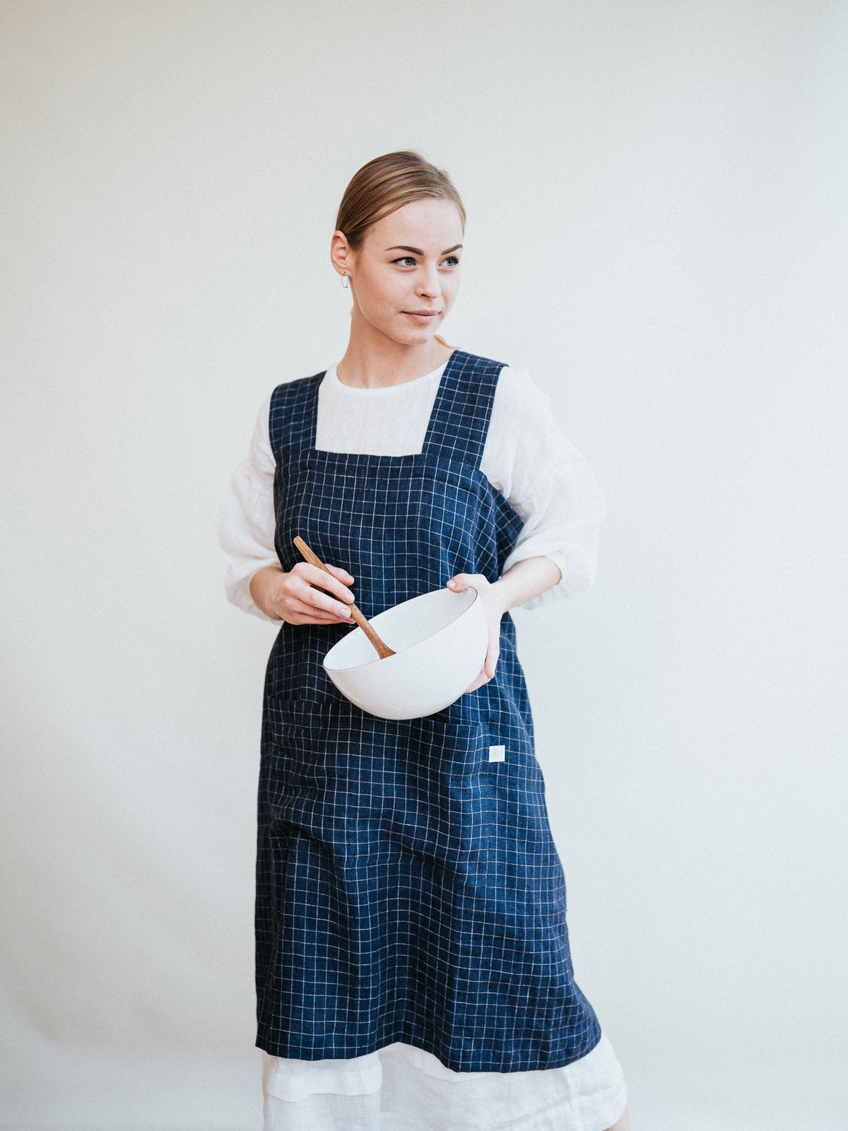 No Ties Pinafore Apron from 100% pure Linen