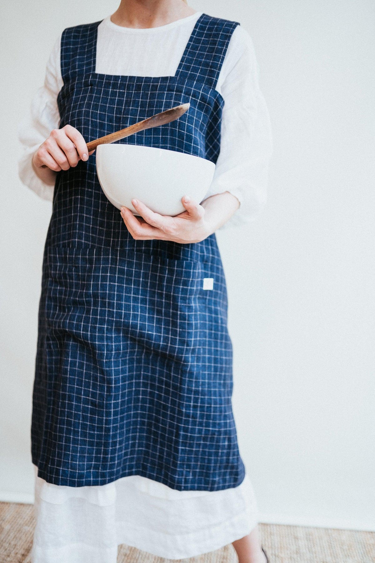 No Ties Pinafore Apron from 100% pure Linen