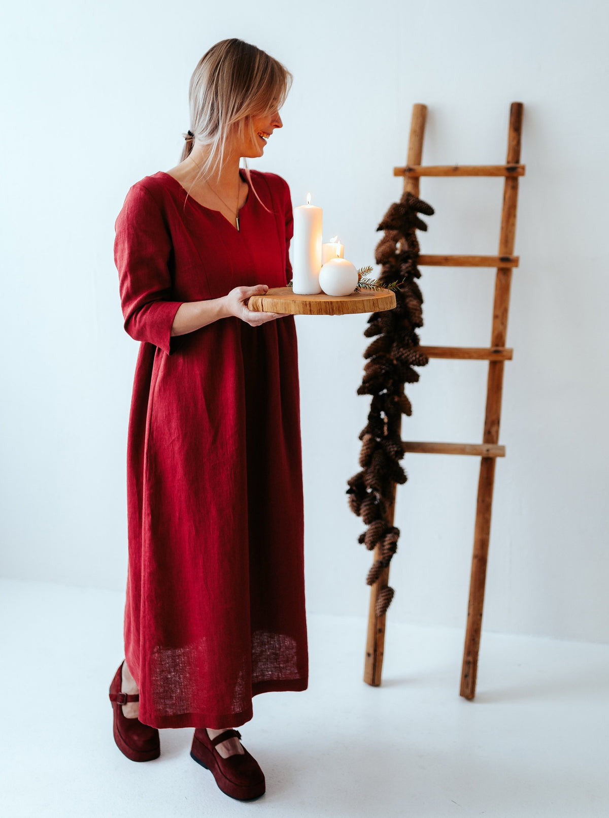 Maxi Linen Dress 'Dahlia' - Linenbee Maxi Linen Dress 'Dahlia' - Linenbee