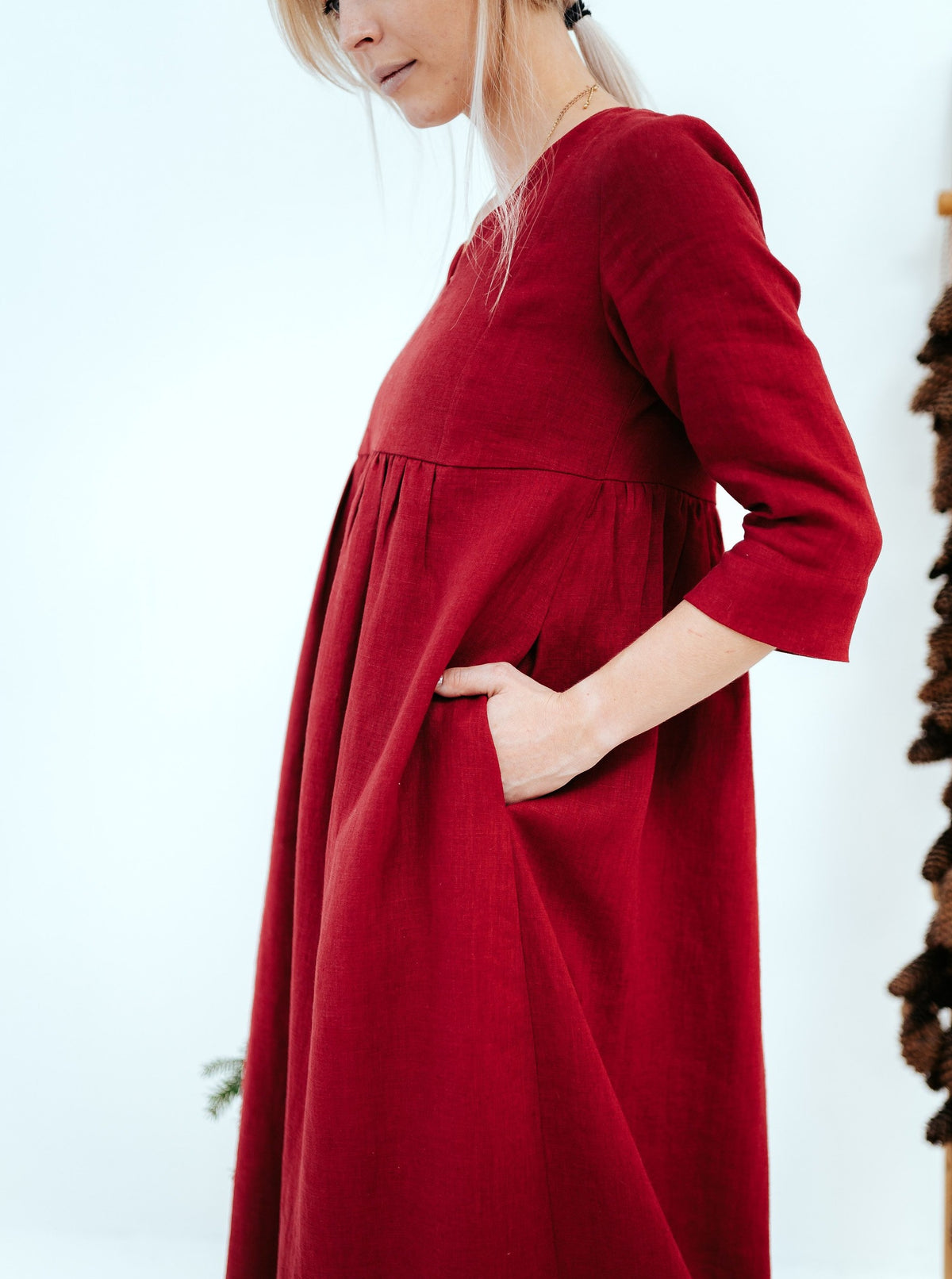 Maxi Linen Dress 'Dahlia' - Linenbee Maxi Linen Dress 'Dahlia' - Linenbee