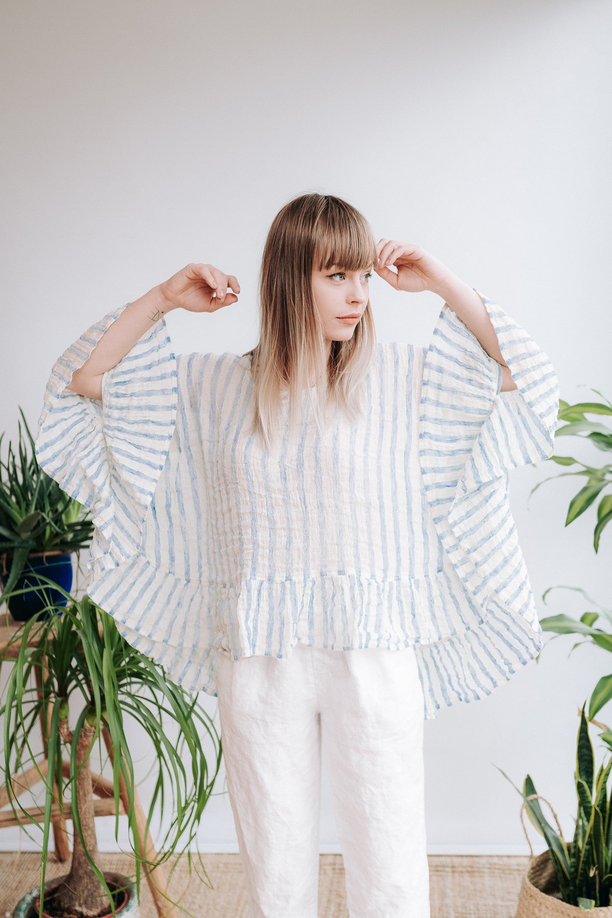 Gauze Linen Cape Top &#39;Penelope&#39;