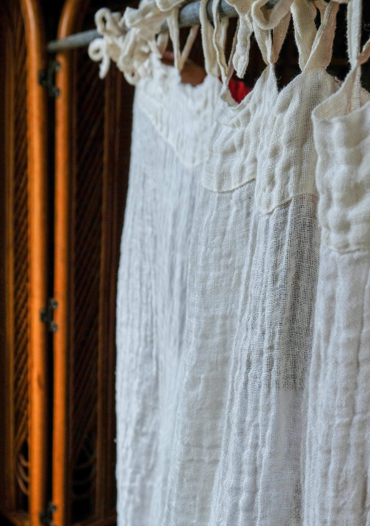 Creamy Boho Gauze Linen Curtain