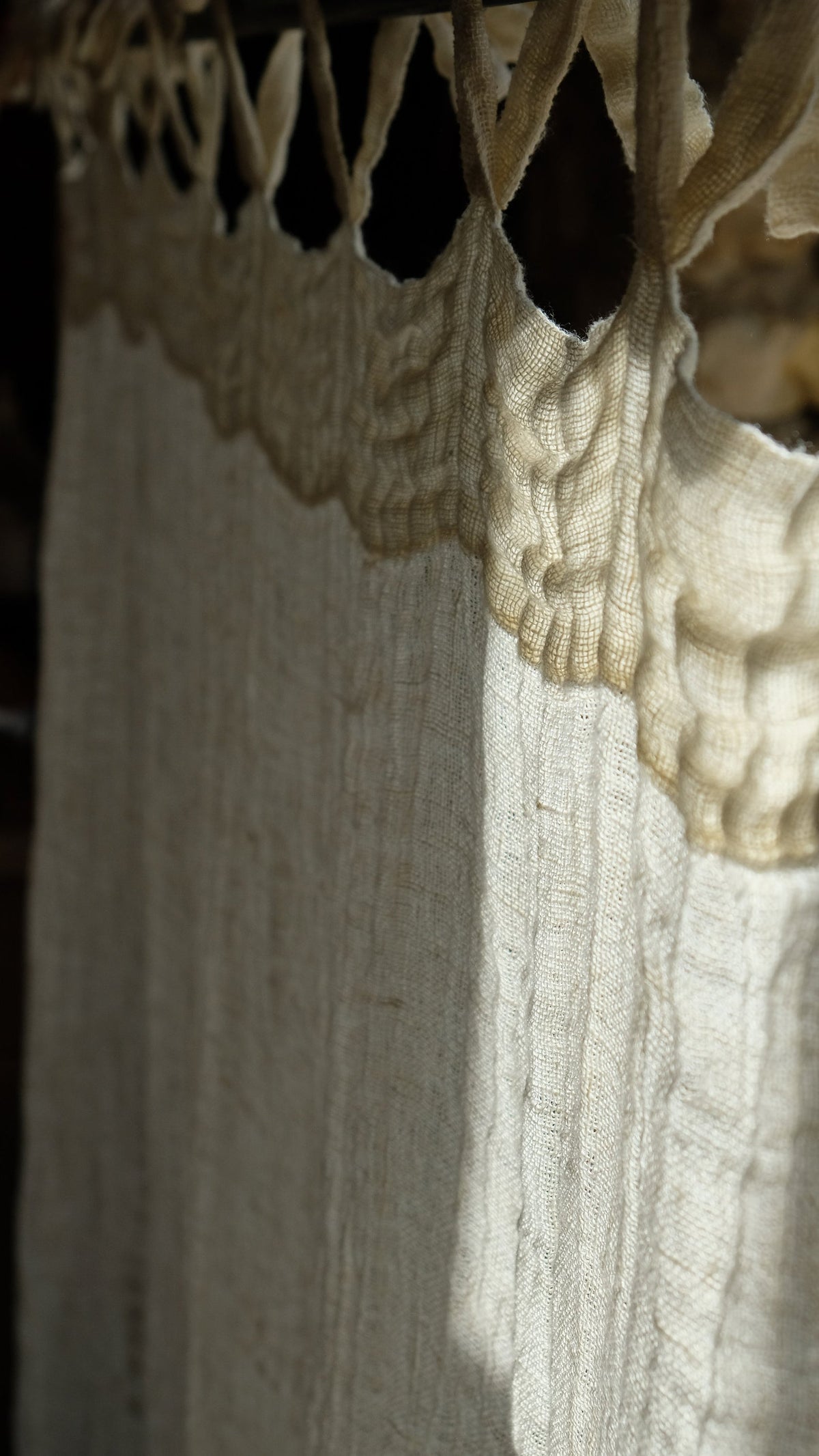 Creamy Boho Gauze Linen Curtain