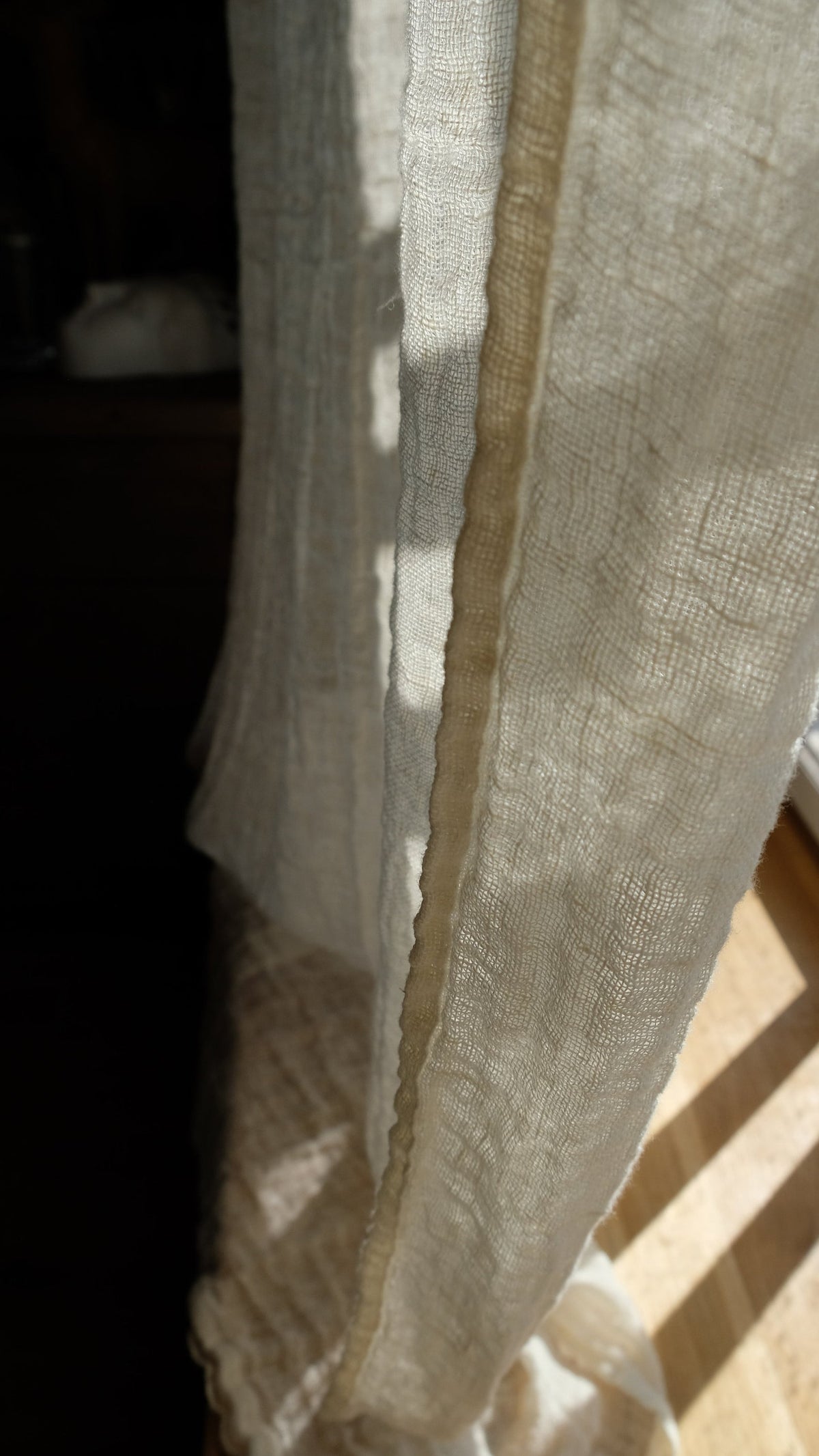 Creamy Boho Gauze Linen Curtain
