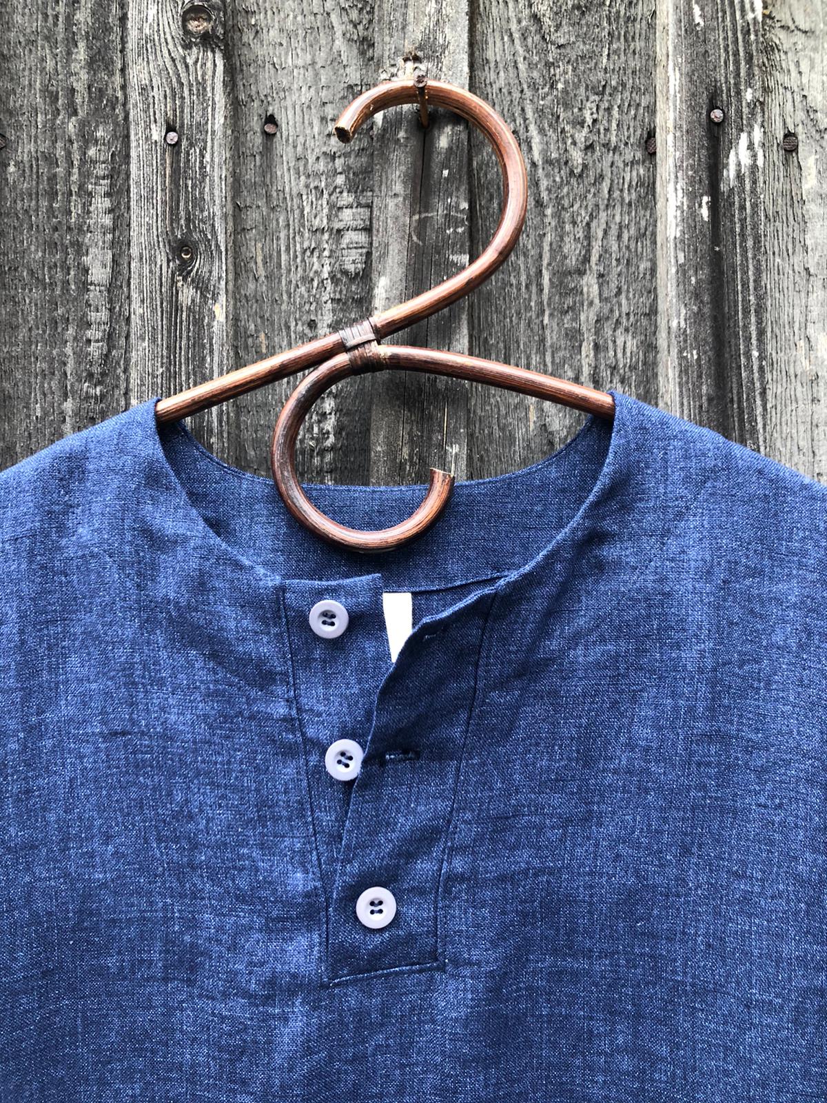 Linen Kaftan &#39;Carl&#39;, Mens Henley Caftan Men