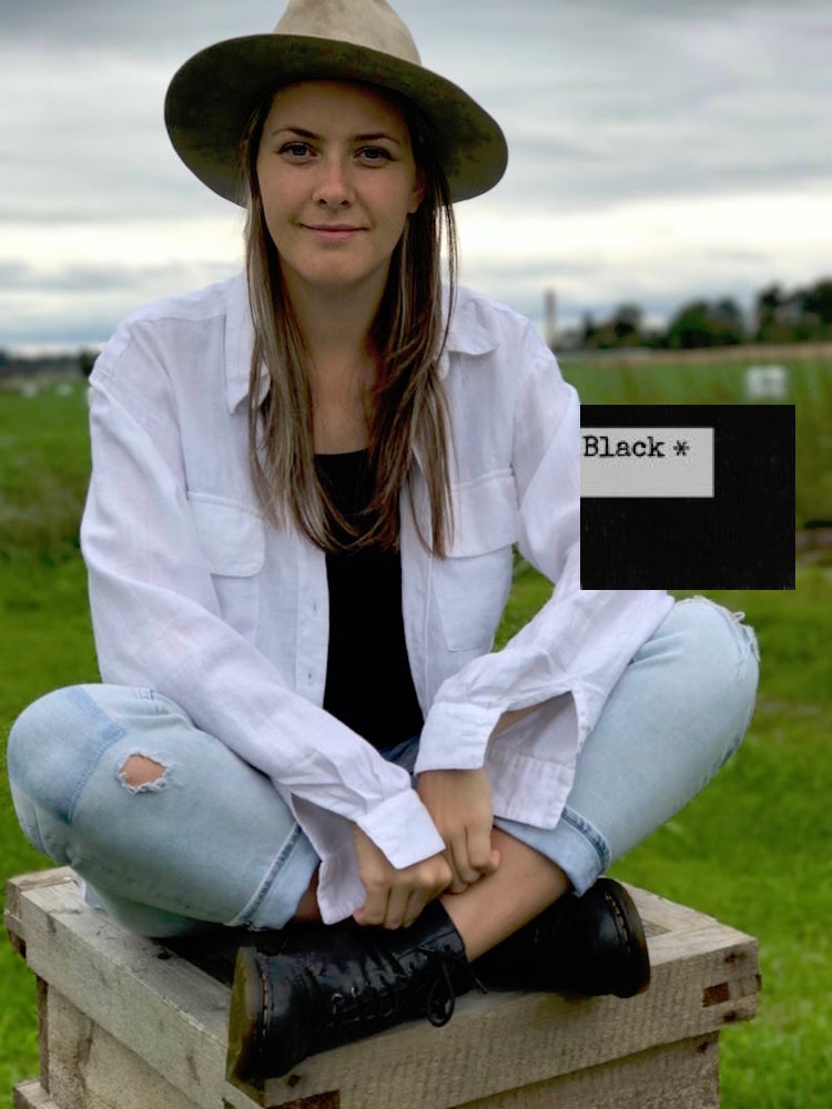 Ready to Ship: Black Womens Shirt, Size XXL