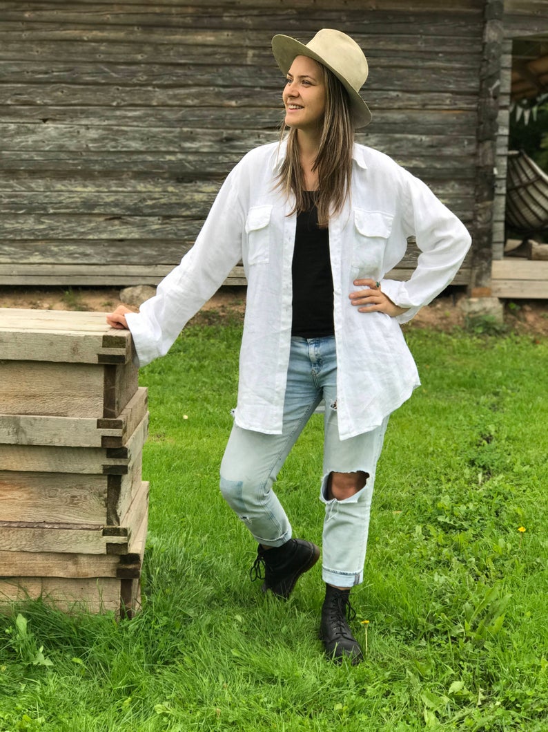 Ready to Ship: Black Womens Shirt, Size XXL