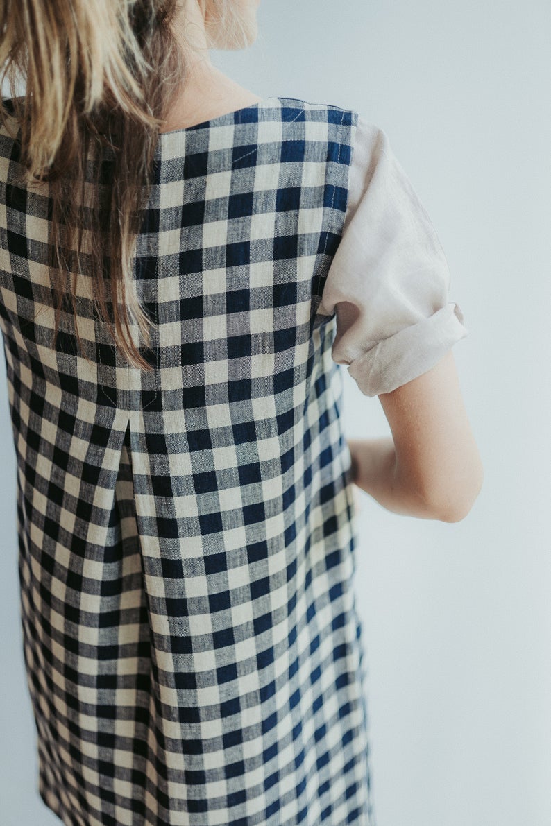 Pinafore Dress &#39;Lynette&#39;, Linen Pinafore Dress Women