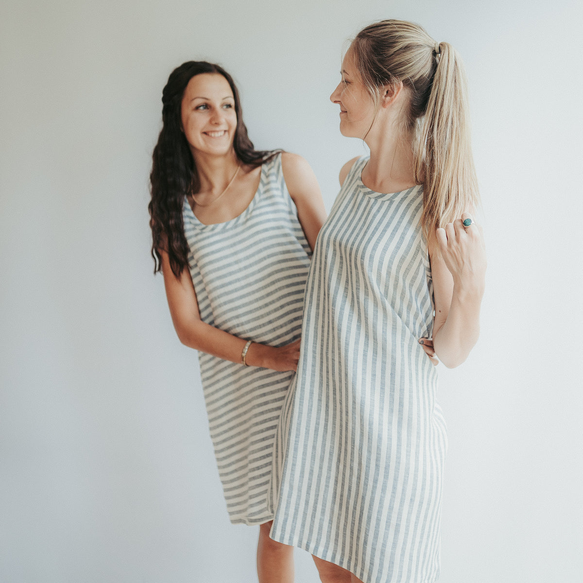 Linen Jumper Dress &#39;Greta&#39;, Summer Pinafore Dress Natural Linen