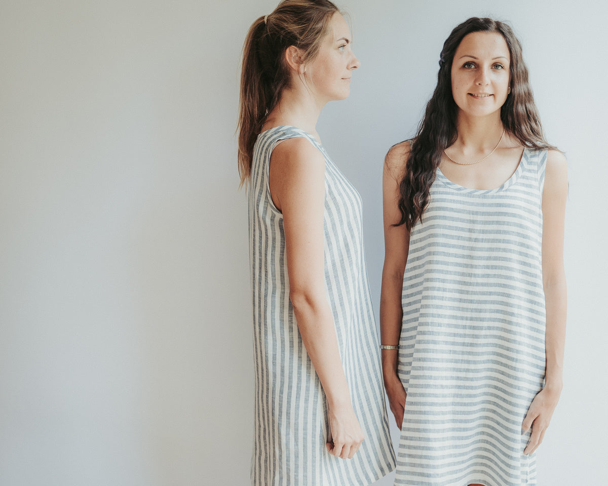 Linen Jumper Dress &#39;Greta&#39;, Summer Pinafore Dress Natural Linen