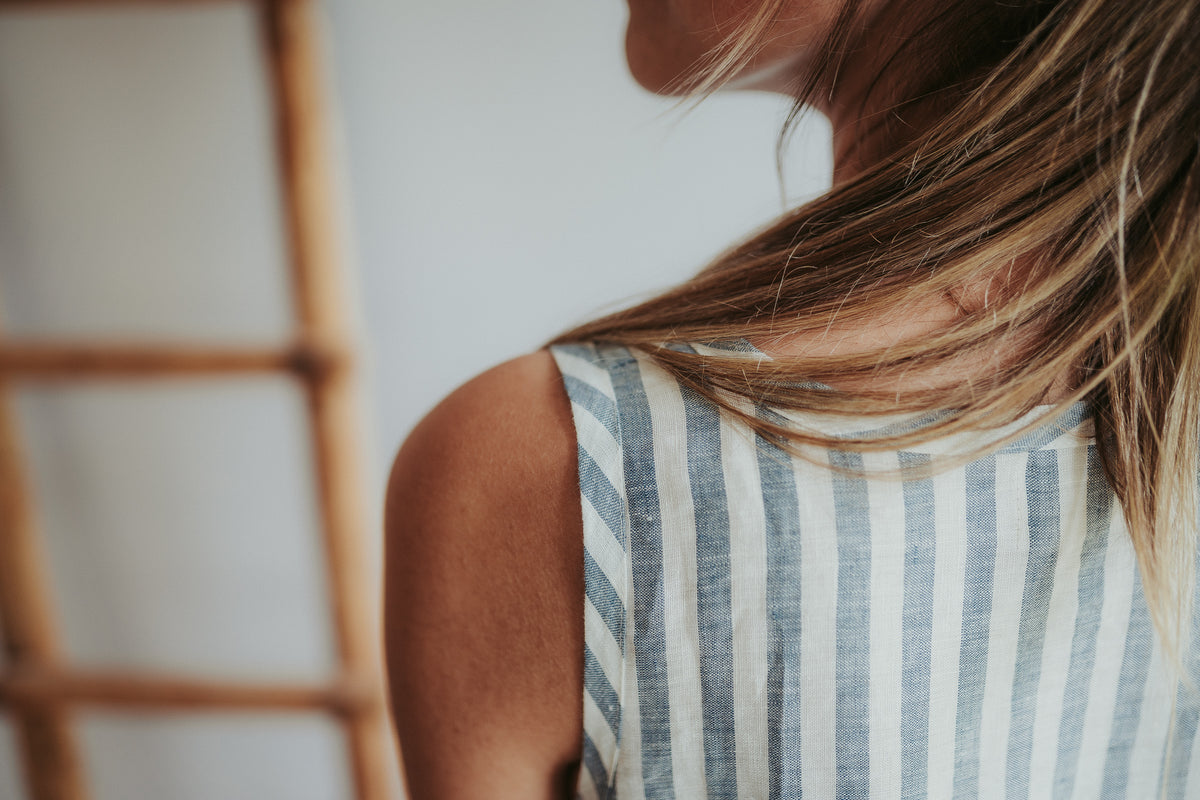 Linen Jumper Dress &#39;Greta&#39;, Summer Pinafore Dress Natural Linen