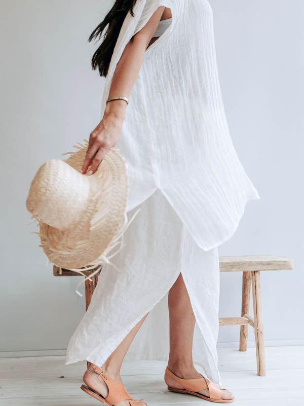 Beach Cover Up from Gauzy Linen 'Amanda' - Linenbee Beach Cover Up from Gauzy Linen 'Amanda' - Linenbee