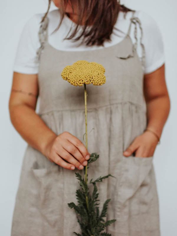 Natural Linen Pinafore Dress &#39;Angelica&#39;, Linen Sundress-Linenbee