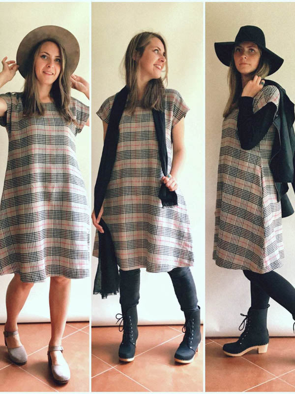 Warm Linen Dress, Autumn Dress-Linenbee