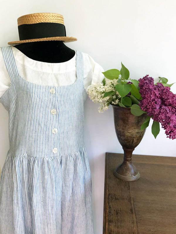 Button Up Maxi Dress Sleeveless Linen Dress &#39;Isabella&#39;