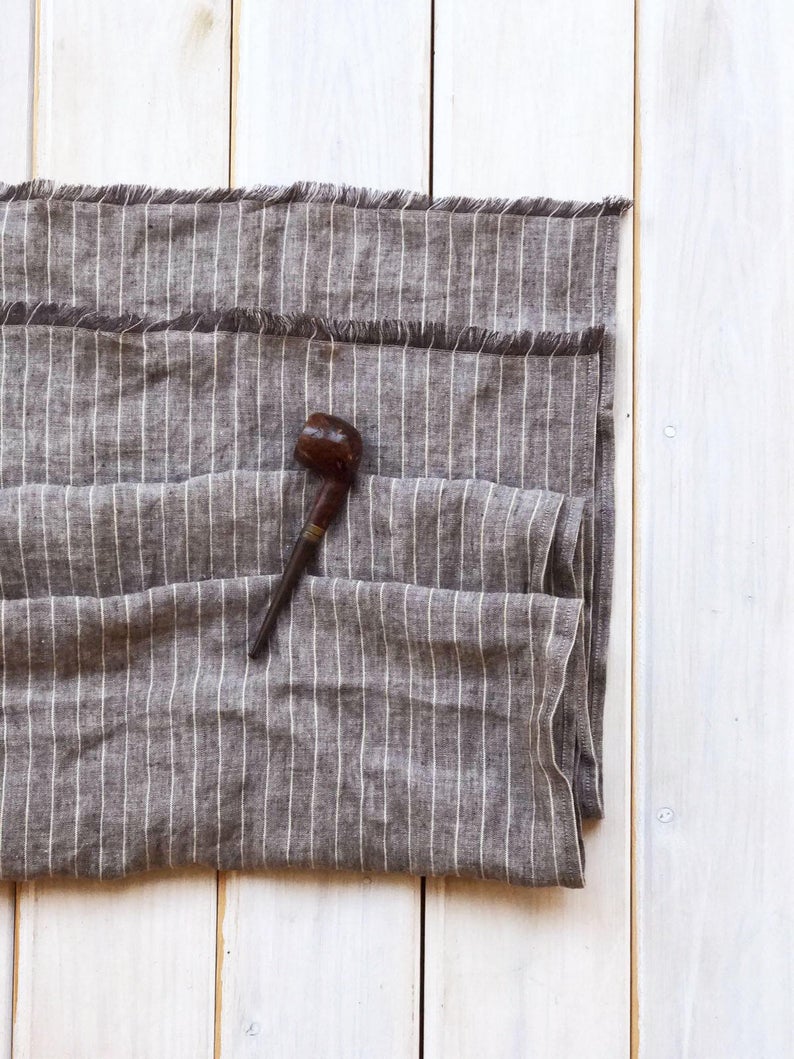 Striped Linen Scarf for Men