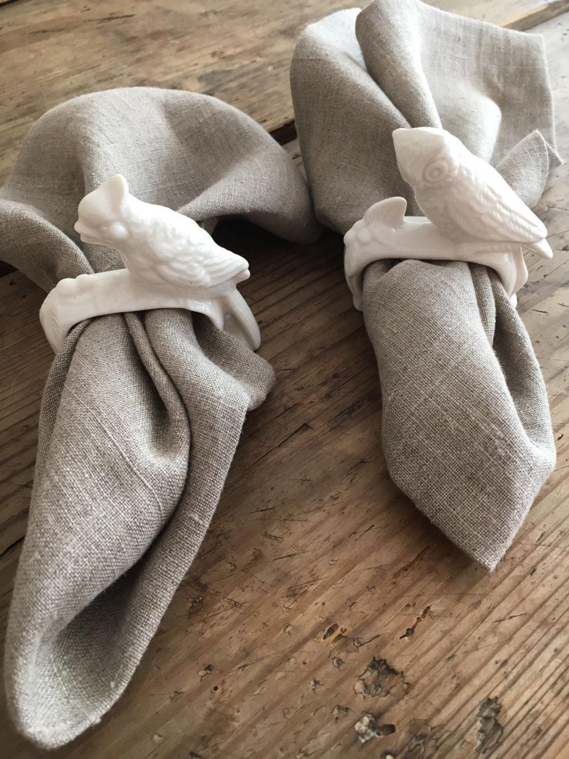 Natural Linen Napkins, Set of Six natural taupe cloth napkins, linen napkins, cloth dining napkins, grey brown napkins, eco friendly wedding