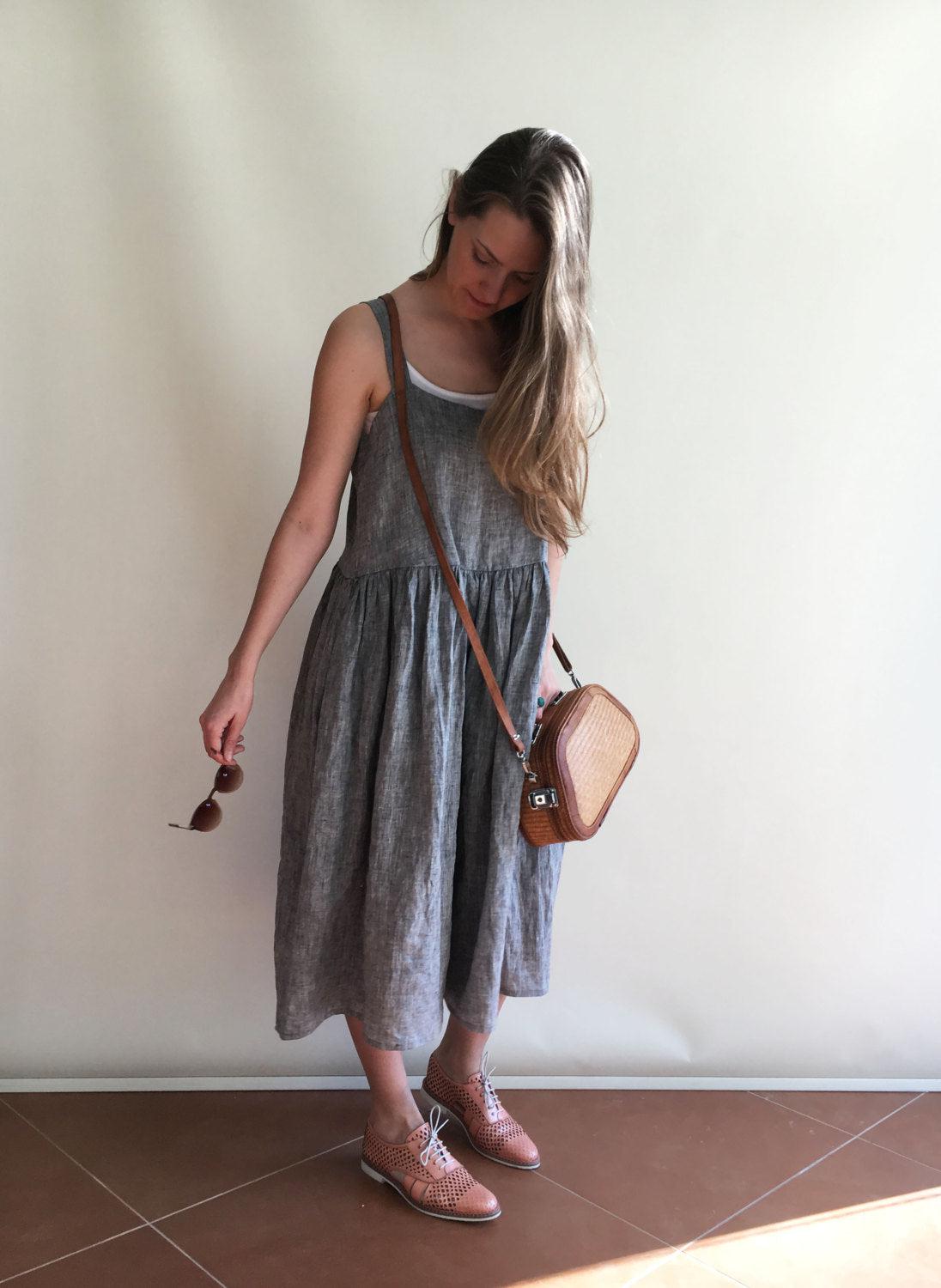 Linen Dress, Pinafore Dress, Sleeveless Maxi Dress, Pinafore Maxi Dress, Linen Maxi Dress, Plus Size Sundress, Linen Dress Women, Jumper