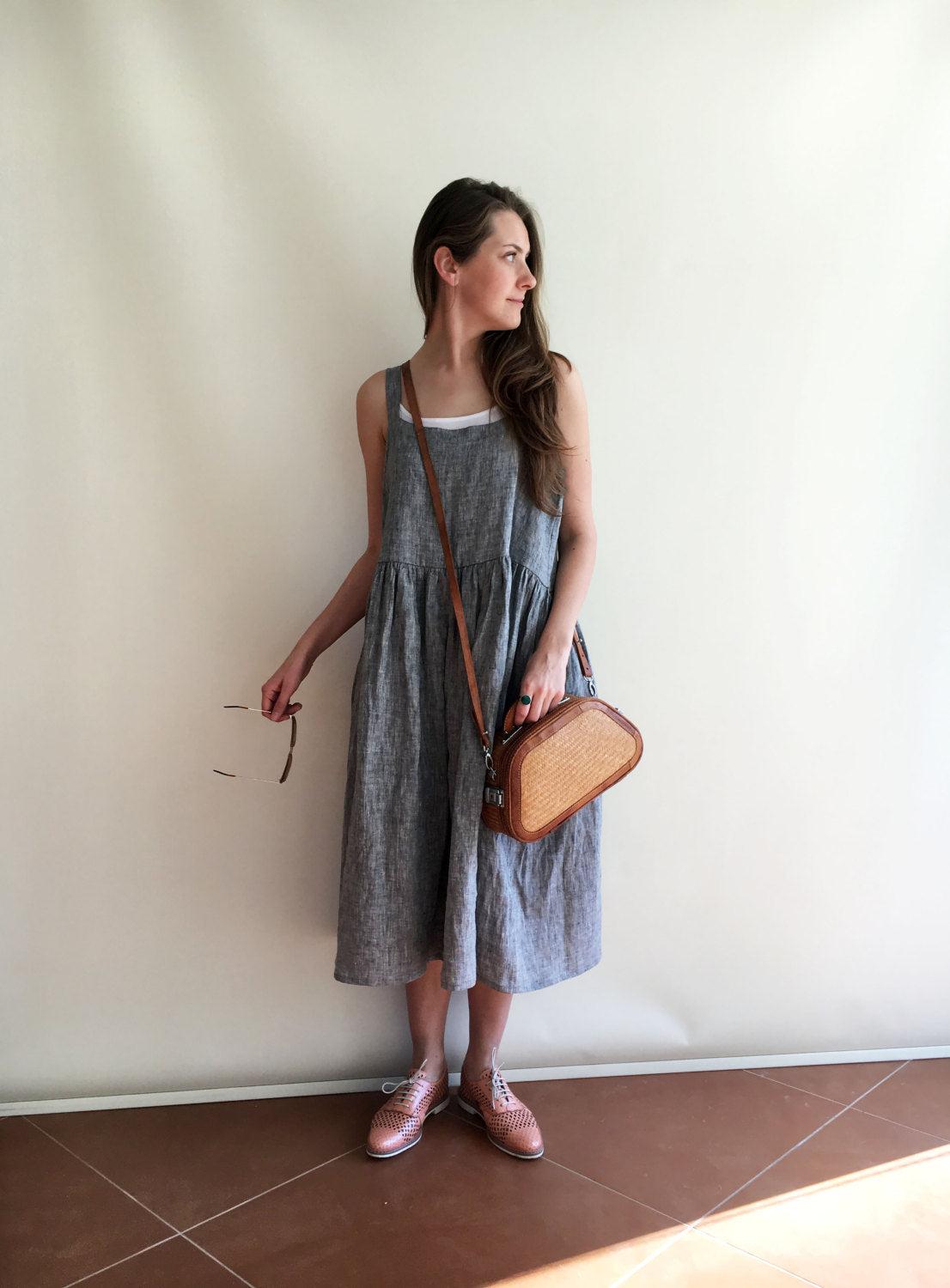 Linen Dress, Pinafore Dress - Linenbee Linen Dress, Pinafore Dress - Linenbee