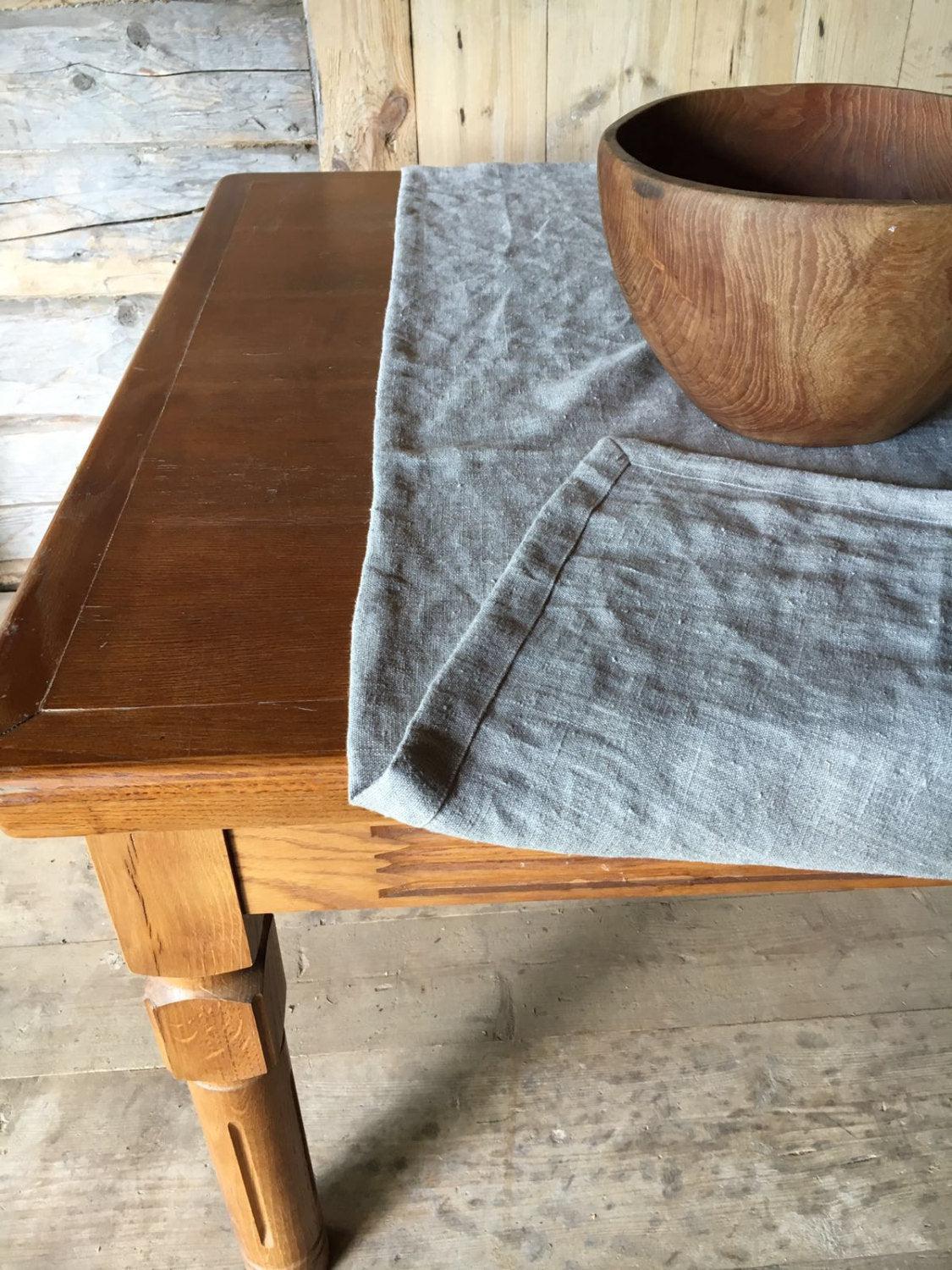 Natural Linen Table Cloth, Rustic Gorgeous texture Taupe Linen Tablecloth Rectangle, Tablecloth Square, Farmhouse Table, Tablecloth linen