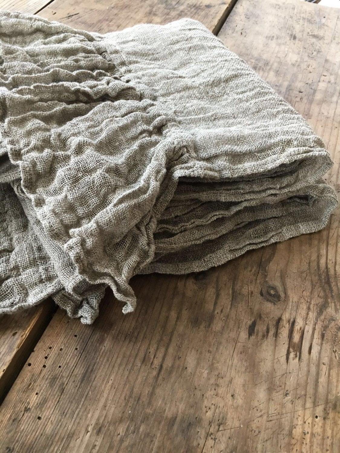 Linen Scarf With Ruffle, Wraps Shawl, Womens Shawl, Linen Shawl, Extra long scarf, Pure linen wraps shawl, Rustic scarf, shawl with ruffle
