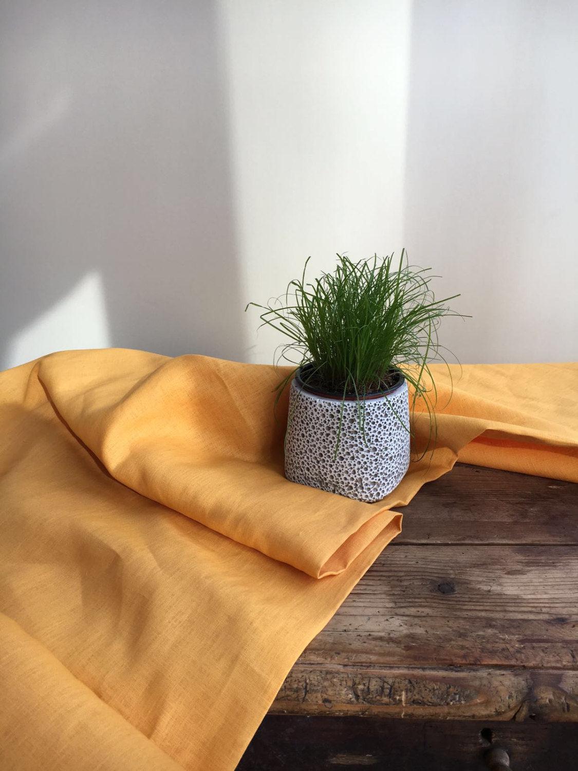 Yellow Linen Table Cloth, Sunny Linen Tablecloth Rectangle, Tablecloth Square, Tablecloth linen, Custom Tablecloth, Summer Tablecloth