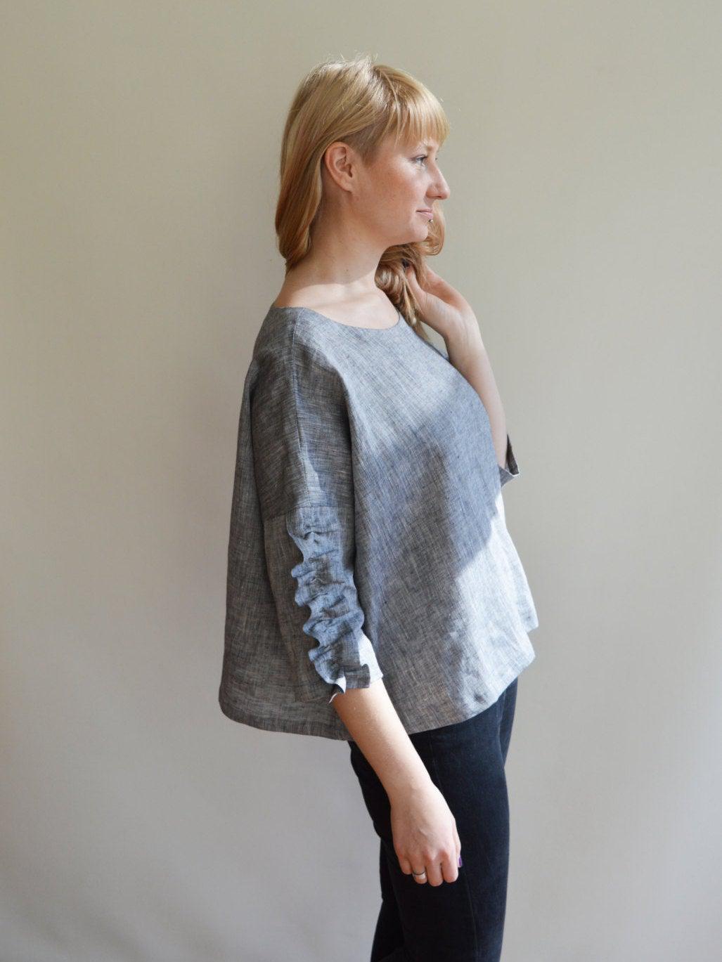 grey linen shirt womens