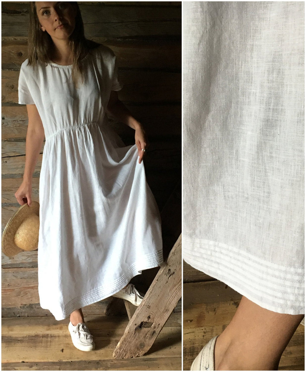White Linen Dress &amp;#39;Mara&amp;#39;, Long Linen dress, Plus size maxi dress with sleeves, white summer dress, plus size dress, white linen dress women