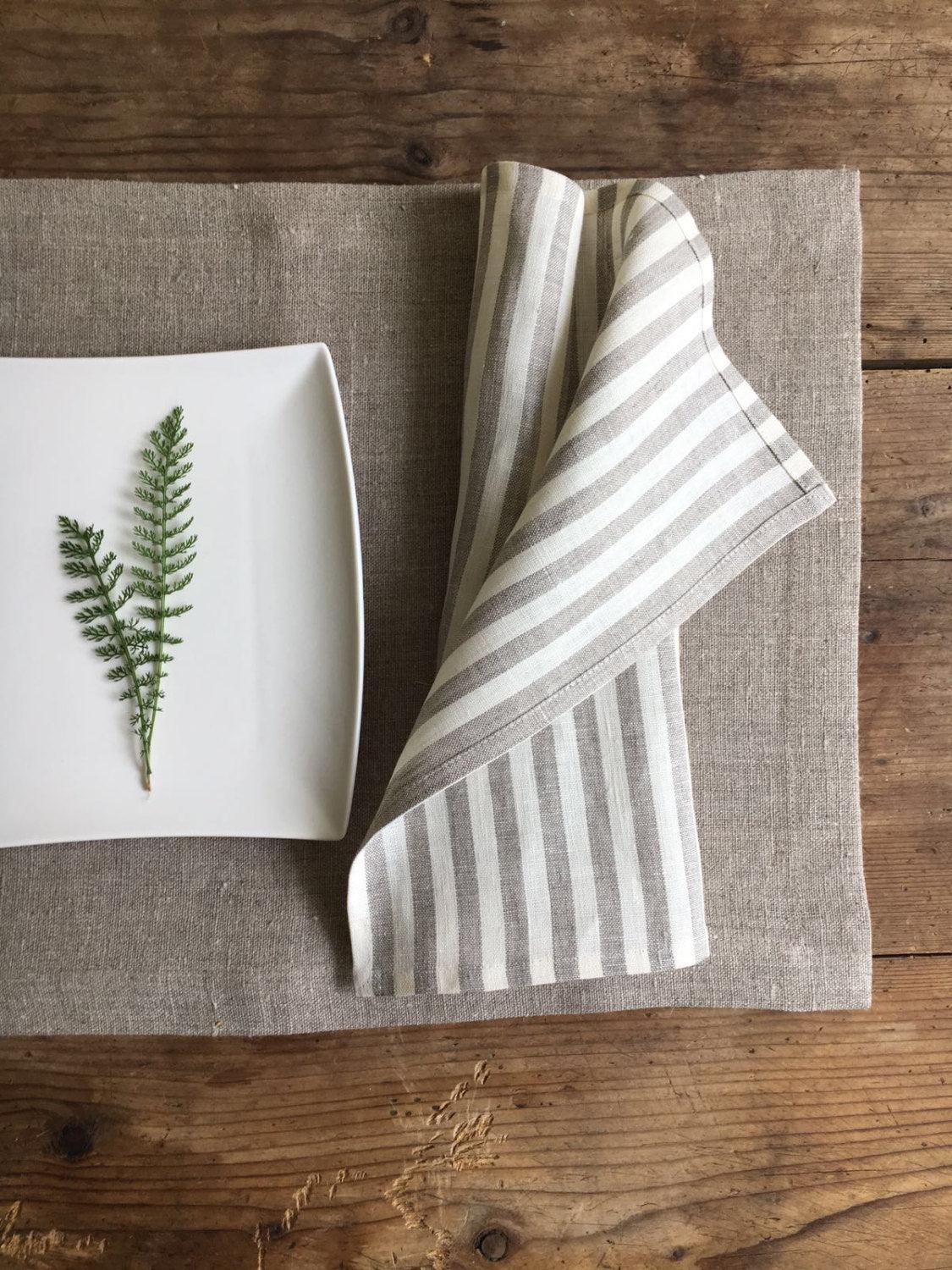 Linen Placemats and Cloth Napkins, Set of Placemats and linen napkins, Matching napkins placemats, matching table set, matching linen table
