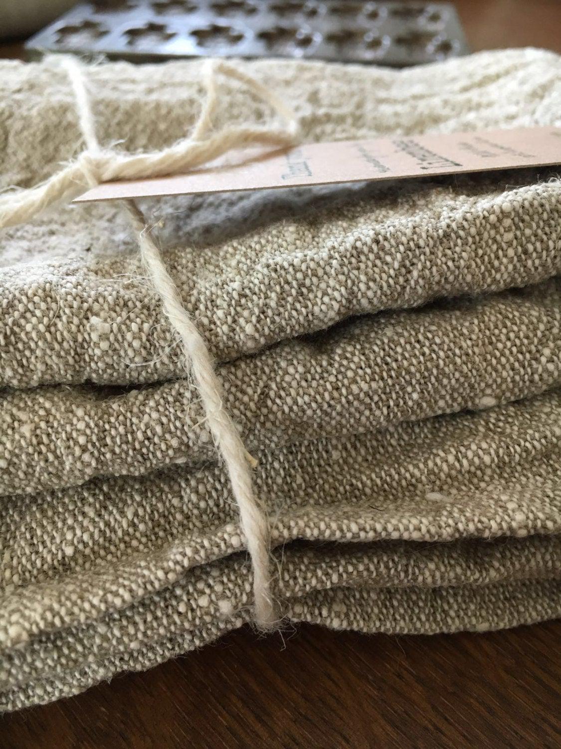 Three Rustic Towels, Set of Three Heavy Duty Linen Towels, Kitchen towels, Natural Rustic towels, Durable towels, Country house towels