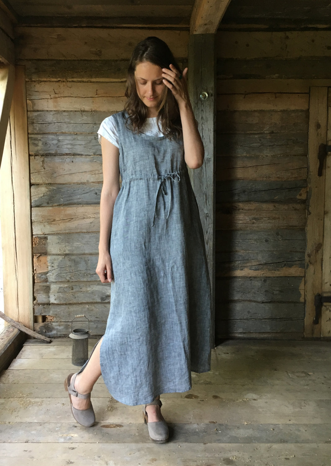 Pinafore Dress, Sleeveless Maxi Dress