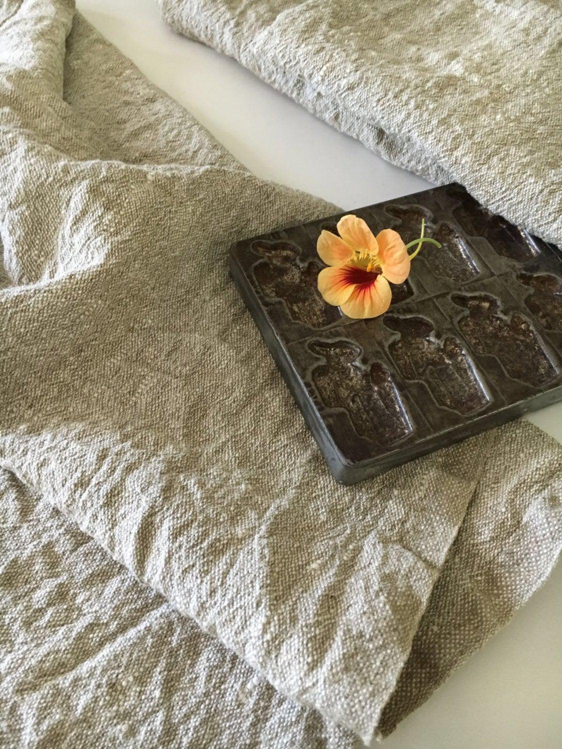 Three Rustic Towels, Set of Three Heavy Duty Linen Towels, Kitchen towels, Natural Rustic towels, Durable towels, Country house towels