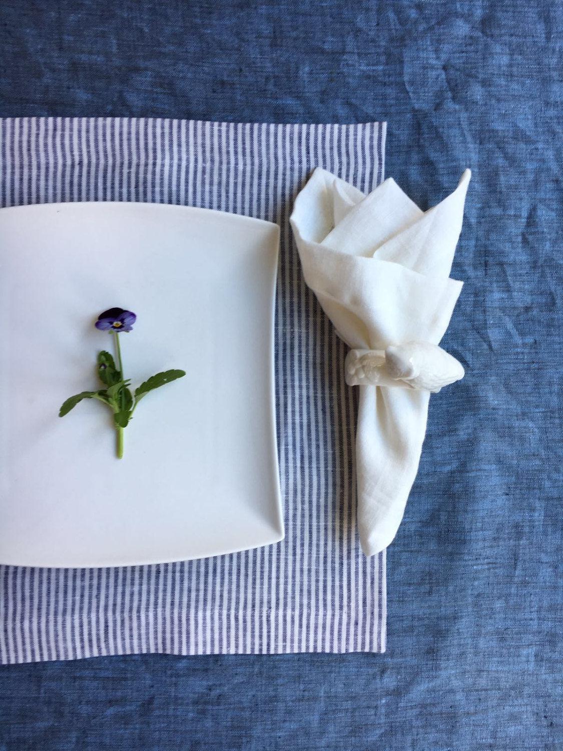Linen Napkins, Cloth Napkins, White Linen Napkins, Soft White Napkins, Eco friendly Napkins, Wedding Napkins, Cocktail Napkins, Dinner