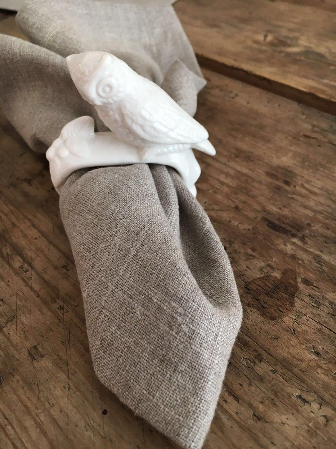 Natural Linen Napkins, Set of Six natural taupe cloth napkins, linen napkins, cloth dining napkins, grey brown napkins, eco friendly wedding